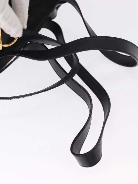 Salvatore Ferragamo Gancini Backpack Suede Black Gold Auth BA8233 main image 4